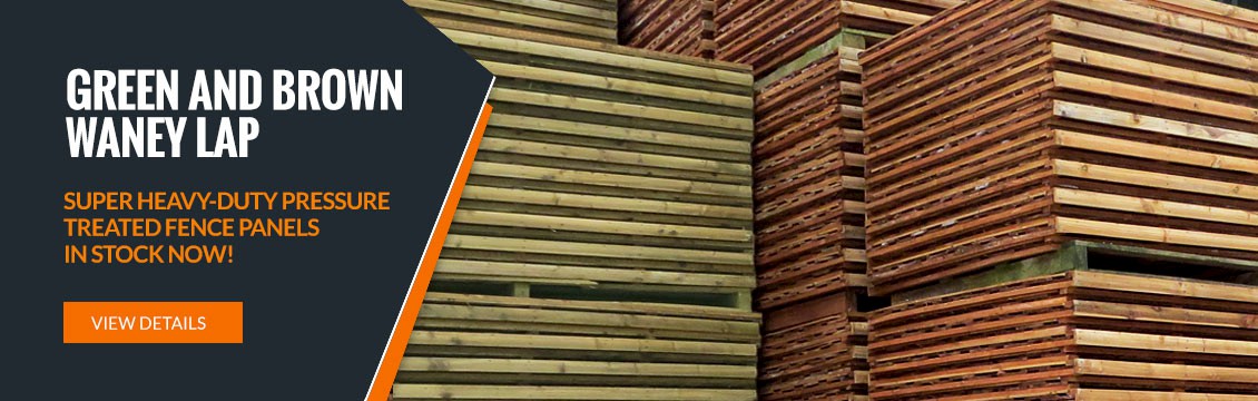 Super heavy duty pressure treated Waney Lap Panels - in stock now!