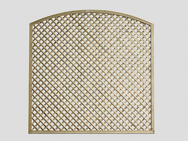 Curved Diamond Lattice Trellis Fence Panel - Large Curved Pennine Diamond Lattice Trellis Panel