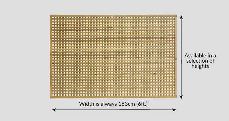 Pennine Elite Square Privacy Lattice Trellis - Measurements