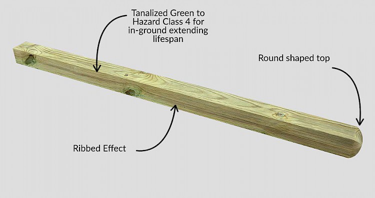 Ribbed Round Top Tanalized Posts - Description