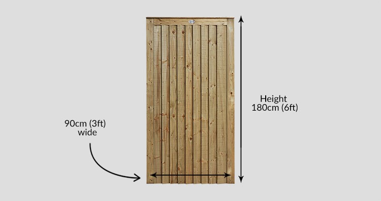 Pennine Elite Feather Edge Garden Gate - Measurements