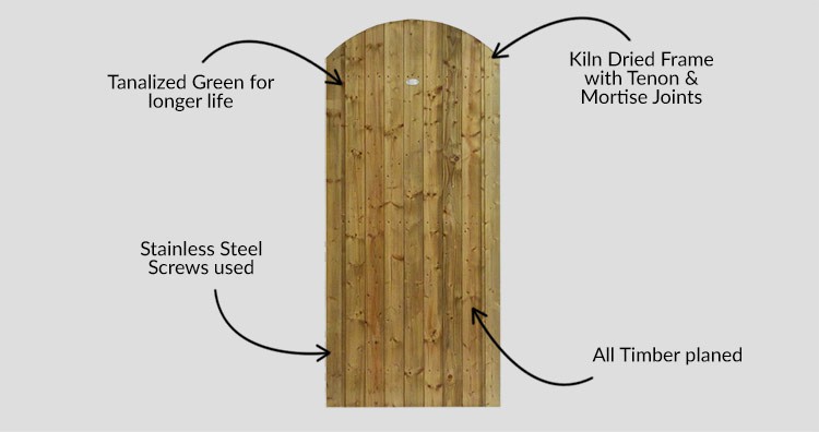 Curved Pennine Elite T&G Garden gate - Description