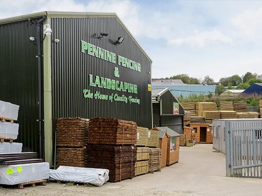 View from the top yard of Pennine Fencing's premises