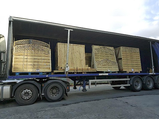 Lorry being loaded ready for courier delivery